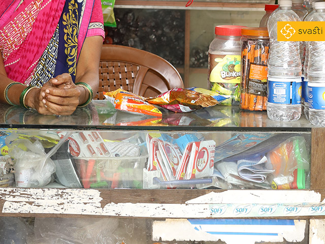 Hausila Sohanalal Gupta - Retail Store Owner, and Svasti Microfinance Customer